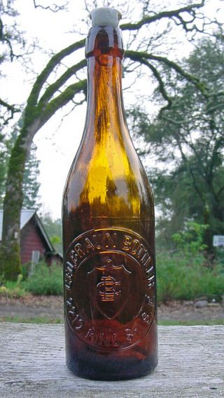 Scarce Western " Geo Braun / 2219 Pine St.  / San Francisco " Pre Pro Beer Bottle