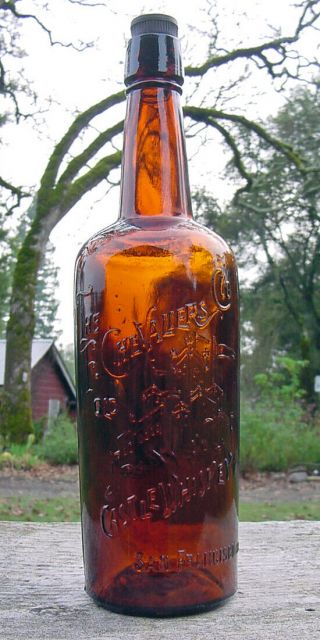 Western " Chevaliers / Castle Whiskey / San Francisco " Bourbon Bottle