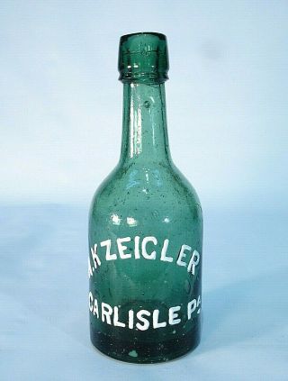 A K (not A B) Zeigler Carlisle Pa Green Squat Harrisburg Area Soda Beer Bottle