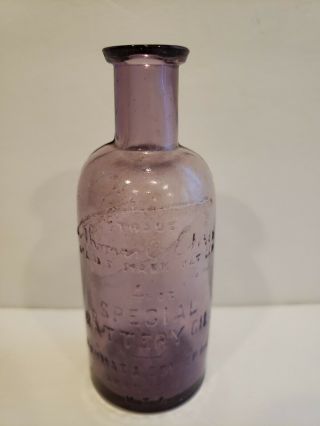 Vintage 4oz Special Battery Oil Sca Glass Bottle Thomas A Edison 4 7/8 " Tall