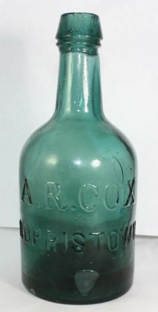 Green Iron Pontil Squat Soda A.  R.  Cox Norristown