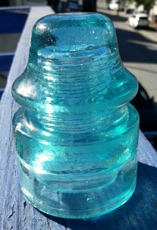 Standard Glass Insulator Co Cd 157.  5 In Blue Aqua,  Very Hard To Find