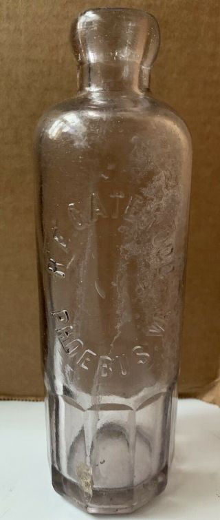 1900s R.  E.  Gatewood Hutchinson Soda Bottle,  Phoebus,  Va Hampton Mug Base Hutch