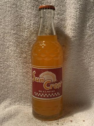 Full 7oz Sun Crest Orange Soda Red Acl Soda Bottle 7up Charleston,  S.  C.