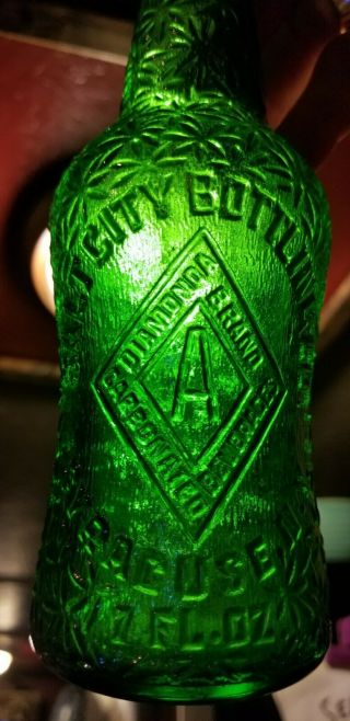 Very Fancy Salt City Bottling Co Syracuse York Emerald Green Very Decorative