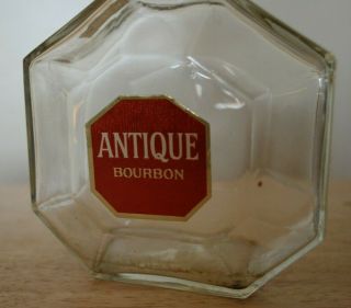 Antique Bourbon 6 Year Old Kentucky Straight Bourbon Whiskey Glass Bottle Empty 2