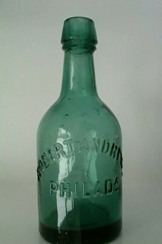 Robert Andrews Philadelphia Green Soda Water Bottle