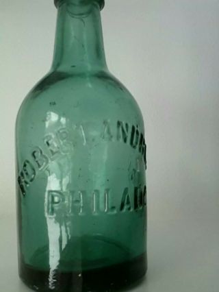 ROBERT ANDREWS PHILADELPHIA green soda water bottle 2