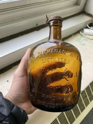 Rare Antique James Buchanon & Co.  Distillers Embossed Whiskey Bottle