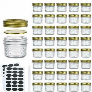 40x Canning Mason Jars Set 4 Oz W/ Regular Lids Bpa Jam Honey Mini Spice