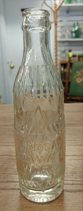 Vintage Art Deco Style Lindsay Soda Water Lindsay Ontario Bottle