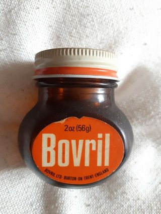 Small Vintage Retro Bovril 2oz Jar - With Labels - 1970s?