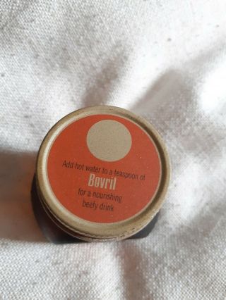SMALL VINTAGE RETRO BOVRIL 2oz JAR - with labels - 1970s? 3