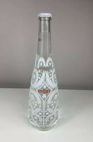 2008 Evian Limited Edition Christian Lacroix Glass Snowflake Bottle -