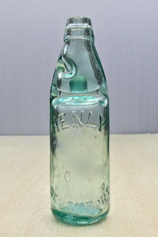 Vintage C1900s Henley Devonport Plymouth Devon Ice Blue 10oz Codd Bottle