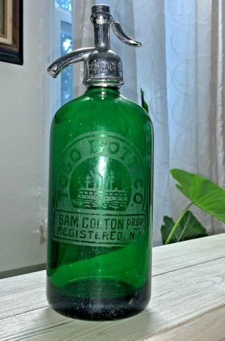 Togo Bott Co.  Antique Vintage Green Seltzer Bottle From Ny