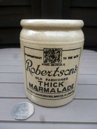 Rare Vintage 1930s Robertsons Marmalade Jar Pot King George V Bristol London