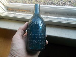 Iron Pontil C.  B.  Owen Bottler Cincinnati 1850s Dug Cobalt Blue Soda Bottle