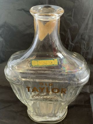 Vintage Old Taylor Kentucky Bourbon Whiskey 4/5 Quart Empty Bottle Craft