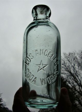 Los Angeles Soda Western Hutchinson Soda Bottle Rare Star Picture Version