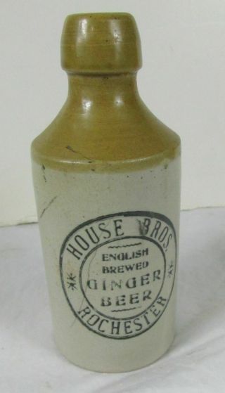 Antique Ginger Beer Stoneware Bottle House Bros.  Rochester Ny