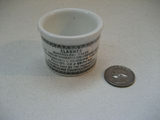 Antique 1890s Clarkes Ointment Pot Lincoln & Midlands Drug Co.  Lincoln England 2