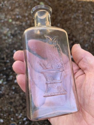 The Owl Drug Co - Antique Clear Glass Medicine Bottle - A Example