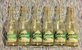 6 Vintage Snow White Beverages Clear Soda/pop Bottles,  Saxton Pa