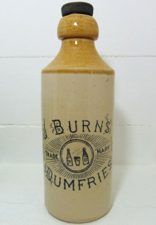 Burns Of Dumfries Bottle Pictorial Ginger Beer Bottle C1910 