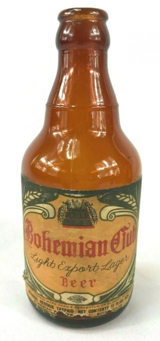 Bohemian Club Light Export Lager Beer Bottle 11 Fluid Oz Boise Idaho Rare