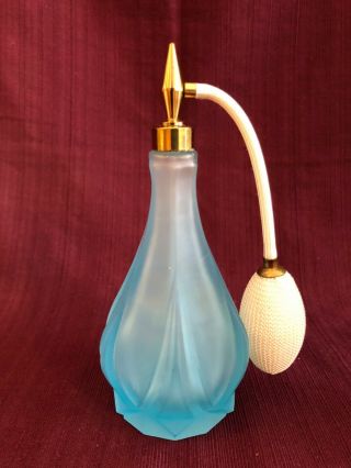 Irice Atomiser Perfume Bottle,  Blue With White Atomizer