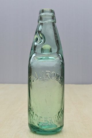 Vintage C1900s F.  J.  Irons Wadebridge Cornwall Cornish 10oz Codd Bottle