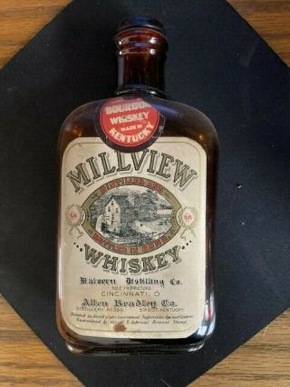 Pre Pro Labeled 1/2 Pint Whiskey Millview Whiskey Malvern Distilling Cincinnati