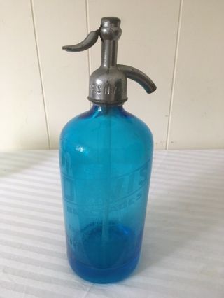 Antique Blue Seltzer Bottle