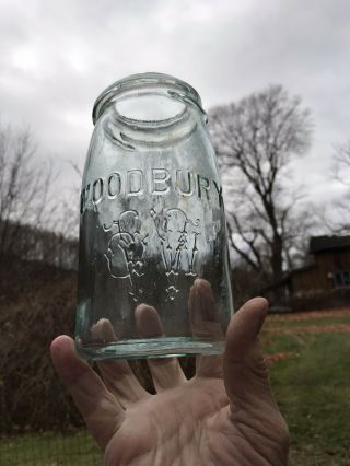 Antique Woodbury Fruit Jar,  Whittled Woodbury Quart Jar,  Farm Canning Jar Vgc,