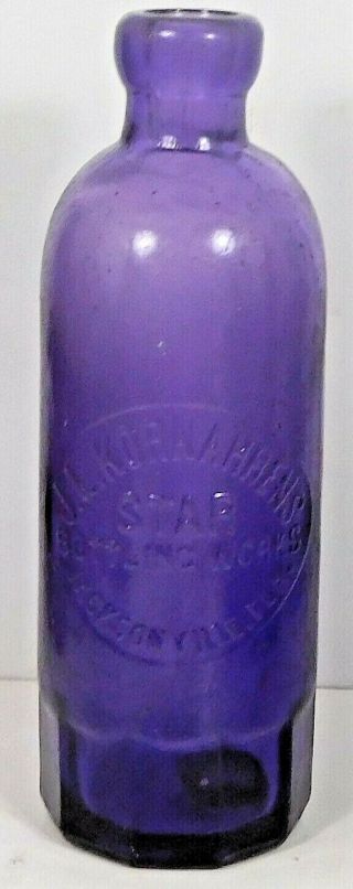 C1900 Purple Hutch Soda Bottle - J.  L.  Kornahrens Star Bottling Jacksonville,  Fla.