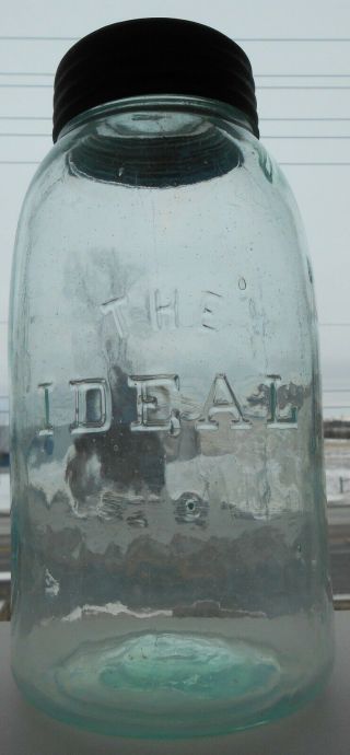 Scarce,  The Ideal,  Half Gallon Jar.  Foster Glass Wks.  Port Colborne,  Ontario Canada