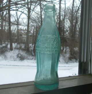 Pretty Bluish Aqua 1915 Dated Hobbleskirt Coke Bottle Cumberland,  Md