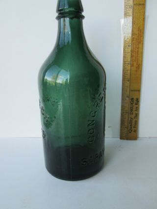 Antique Rich Bluegreen Pint Mineral Water Bottle 7.  75in.  Tall Congress Spg.  N.  Y.