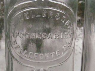 2 Old Apothecary Bottles - Zeller Bellefonte Pa & Husband Spruce St Phila