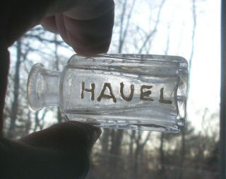 1860 Jules Hauel Phila Rare 6 Sided Cologne Bottle Civil War Era Privy Dug