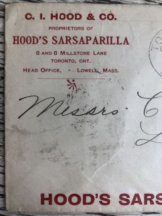 1897 Hoods Sarsaparilla Medicine Advertising Cover With Canadian Usage 2