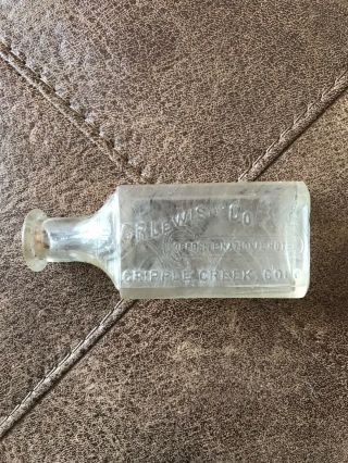 Antique G.  R.  LEWIS & Co.  Medicine Bottle Cripple Creek,  COLO.  1890 - 1895 2
