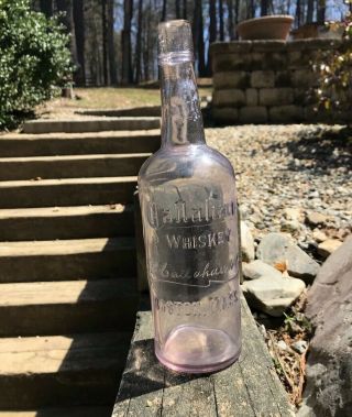 Vintage J.  F.  Callahan Boston Embossed Whiskey Glass Bottle 12 "