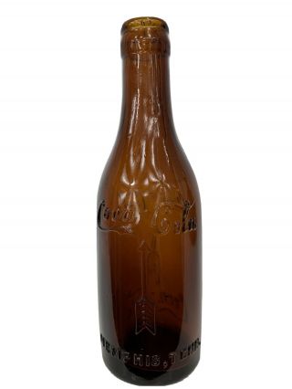 1911 Straight Side Arrow Amber/brown Coca Cola Bottle,  Memphis Tn,  Tenn