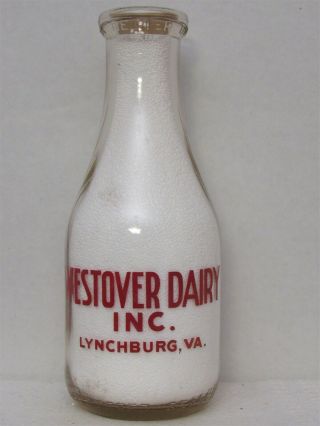 Trpq Milk Bottle Westover Dairy Inc Lynchburg Va Taste Ice Cream
