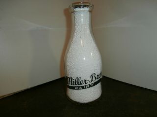 Miller - Bros Dairy Quart Milk Bottle,  Millersburg,  Pa Dalmatia,  Herndon,  Halifax