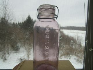 Sca American Soda Fountain Co 2 Quart Fruit Jar In Natural Sun Colored Amethyst