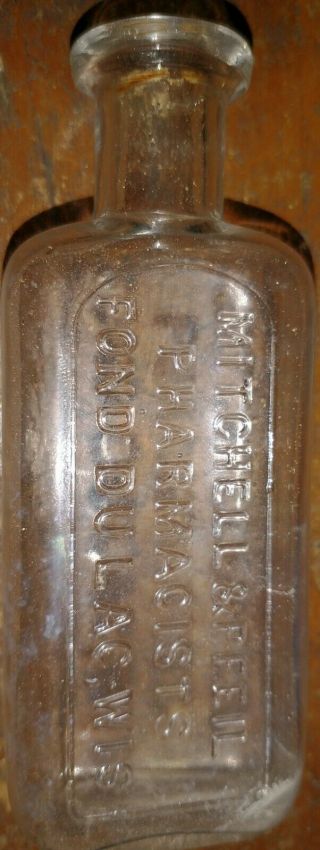 Medicine Bottle Mitchell & Pfeil Fond Du Lac Wisconsin Wis Patend Jan 5th 1892