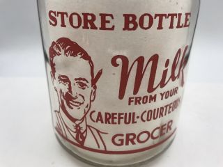 Vintage Milk Bottle,  Store Bottle Cloverleaf Blue Ribbon Farms Stockton Ca